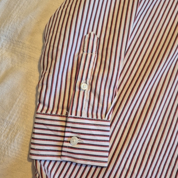 Nautica boys size 14 button up long sleeve striped shirt, blue, white, red, NWT - Picture 5 of 8